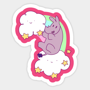 Rainbow Cloud Rhino Sticker